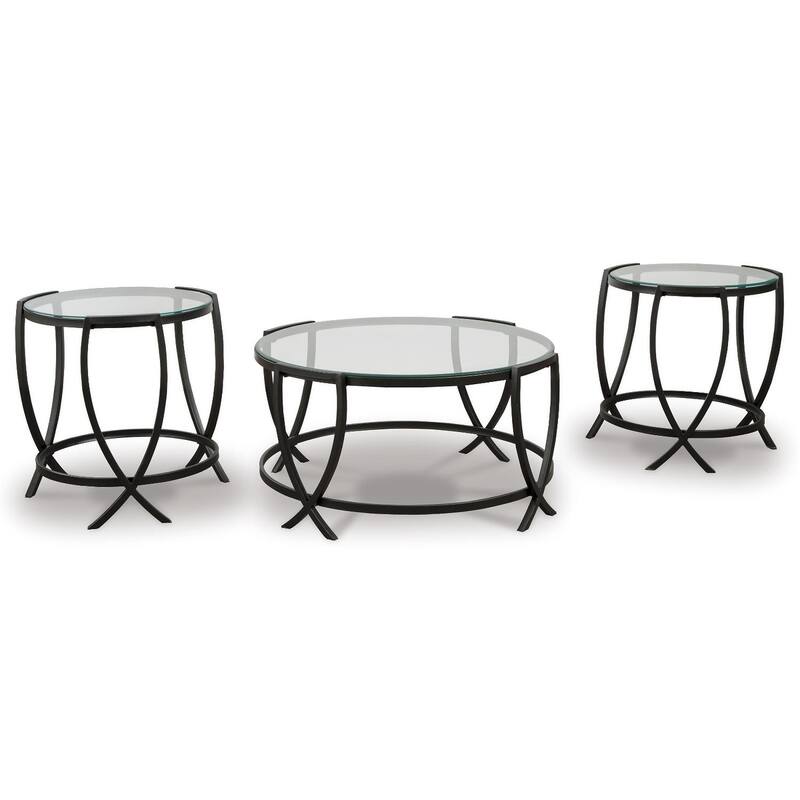 Tarrin Black 3-Piece Table Set