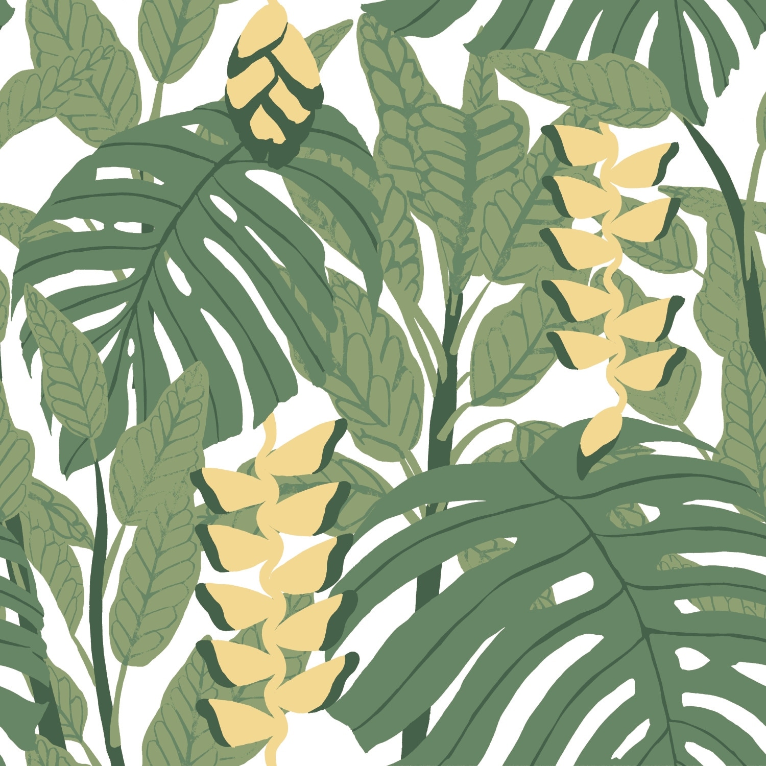 Finlayson Green & Yellow Bunaken Peel and Stick Wallpaper