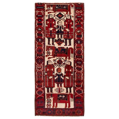ECARPETGALLERY Hand-knotted Melis Vintage Red Wool Rug - 4'9 x 10'11