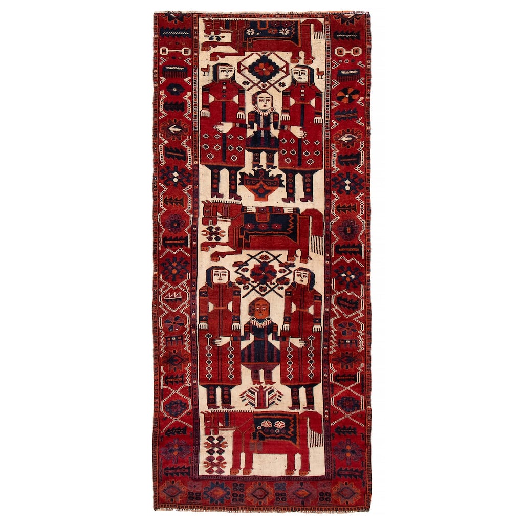 ECARPETGALLERY Hand-knotted Melis Vintage Red Wool Rug - 4'9 x 10'11
