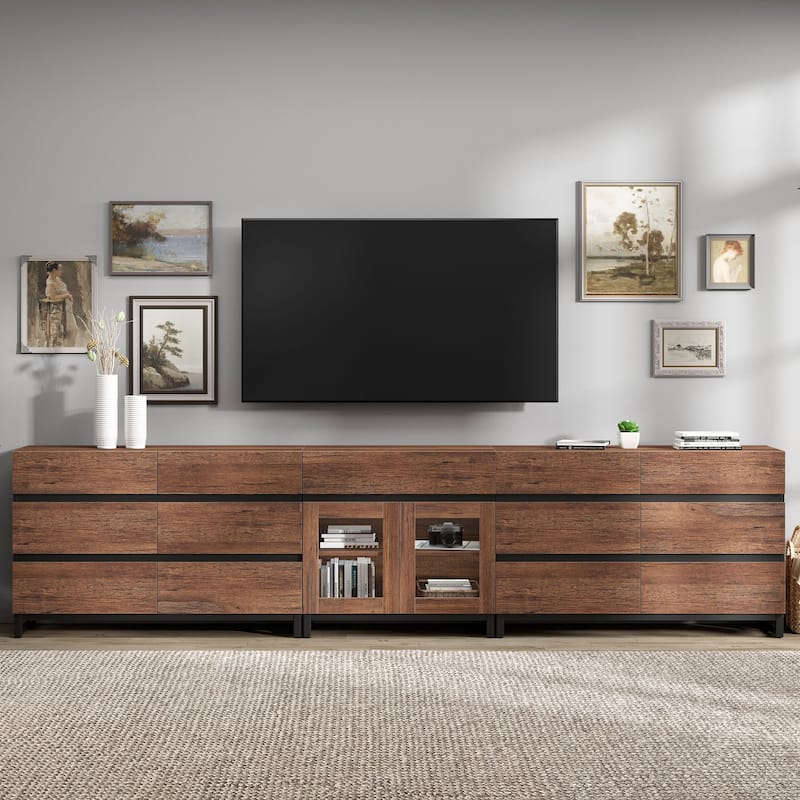3 in 1 TV Stand for TVs up to 120 inches, TV Console with 12 Drawer, Entertainment Center for Living Room, Bedroom