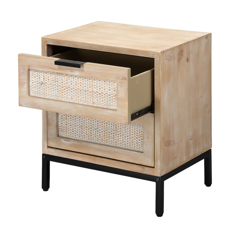 Alden Décor Ian 2 Drawer Side Table