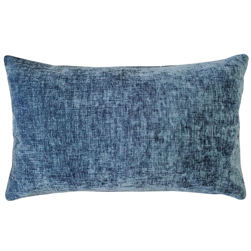 Venetian Velvet Throw Pillow - 12"x20" - Agean Blue