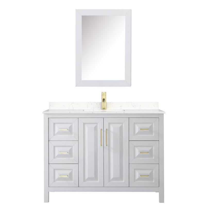 Daria 48 Inch Single Vanity, Cultured Marble Top, Medicine Cabinet