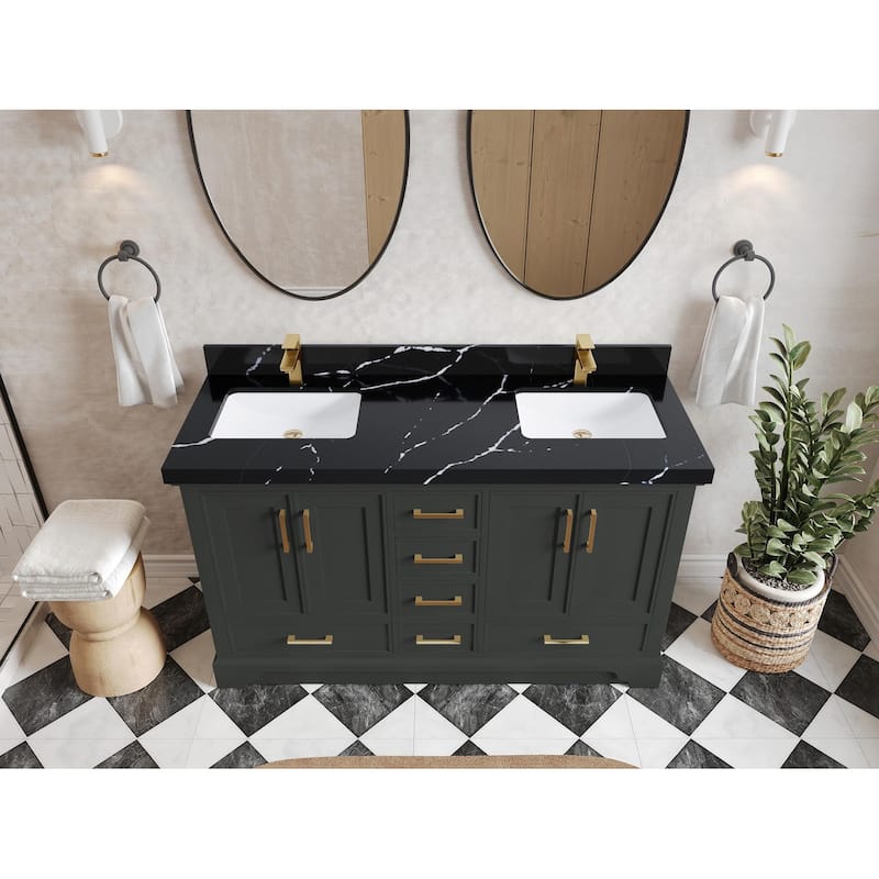 Willow Collections 60 in. W x 22 in. D Charlotte Double Sink Bathroom Vanity with Countertop