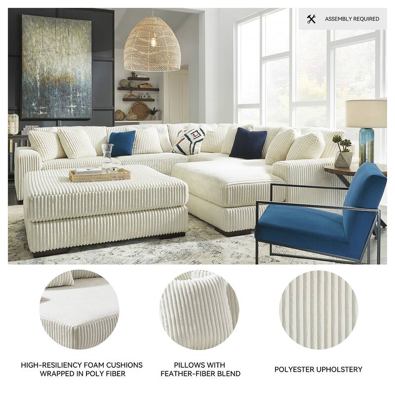 Signature Design by Ashley Lindyn White 4-Piece Sectional - 133" W x 92" D x 38" H
