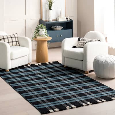 Nuloom Denton Country Plaid Wool Fringe Area Rug