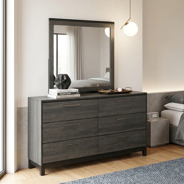 Roundhill Furniture Ioana 187 Queen 6-pc. Antiqued Grey Wood