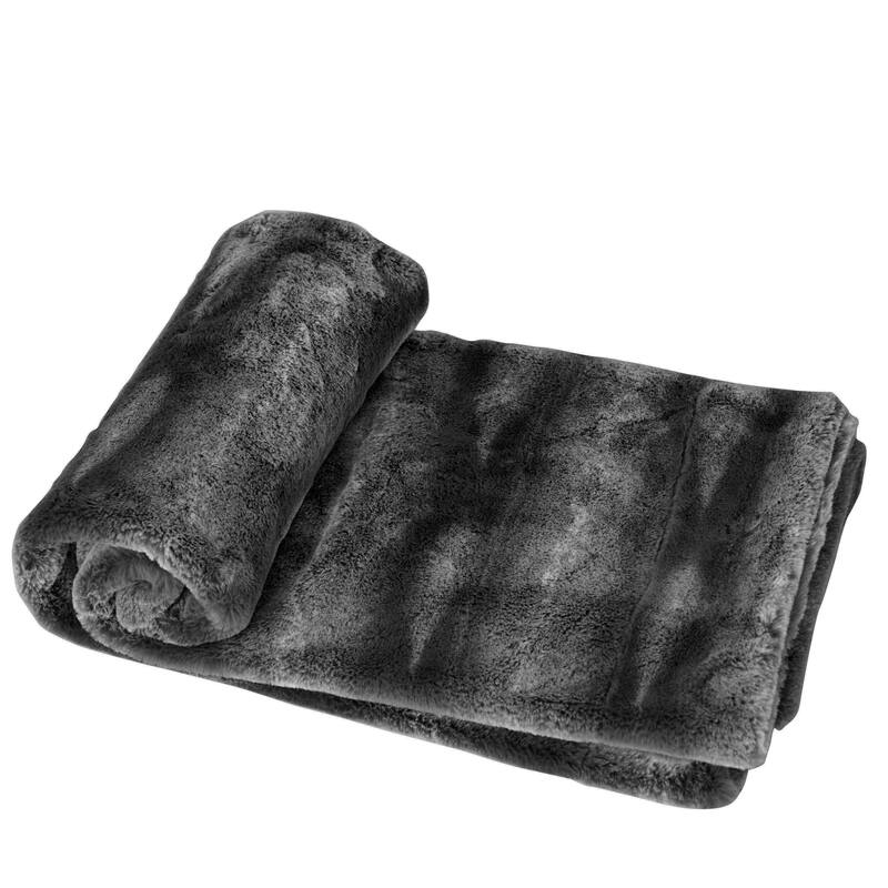 Serenta Tip Print Light FauxFur Throw Pillow Shell Ottoman 4 PC Set