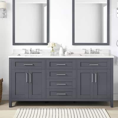OVE Decors Tahoe 72 in. Dark Charcoal Vanity