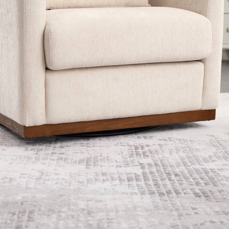 Swivel Barrel Chair, Round Accent Sofa Chair for Living Room, 360 Degree Swivel Barrel Club Chair, Leisure Arm Chair