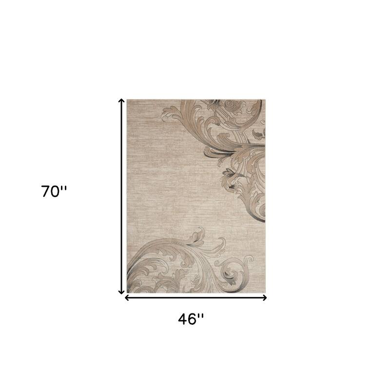 Gadi Power Loomed Stain Resistant Area Rug By HomeRoots - 70' X '46' X '0.5