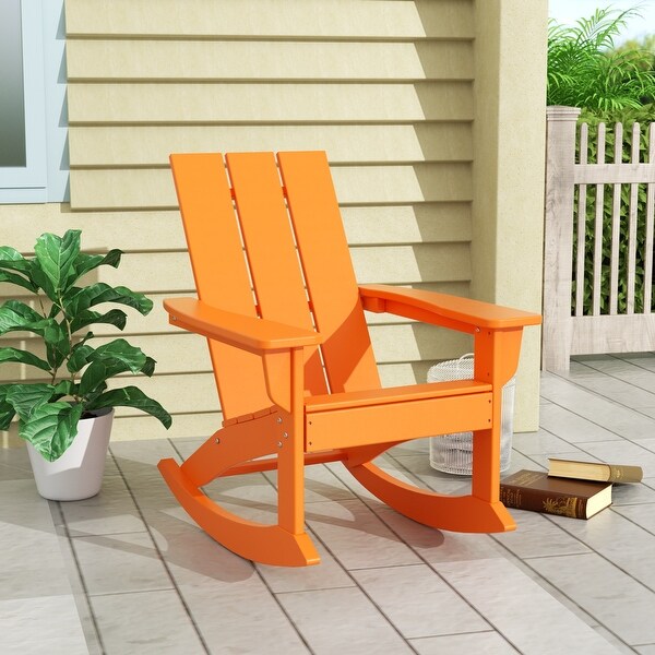 Polytrends Shoreside Modern Eco Friendly All Weather Poly Adirondack Rocking Chair On Sale Bed Bath Beyond 35263150