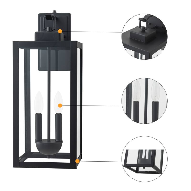 C Cattleya 1-Light Matte Black Dusk to Dawn Outdoor Wall Lantern Sconce