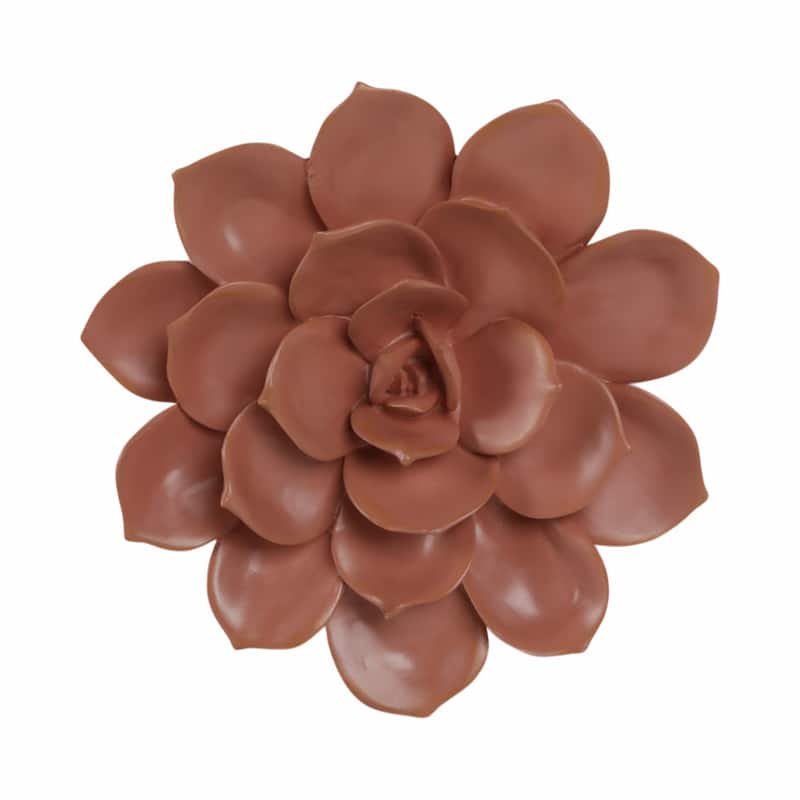 Resin Succulent Wall Decor Flower Design - Pink, 8" - 8.25"
