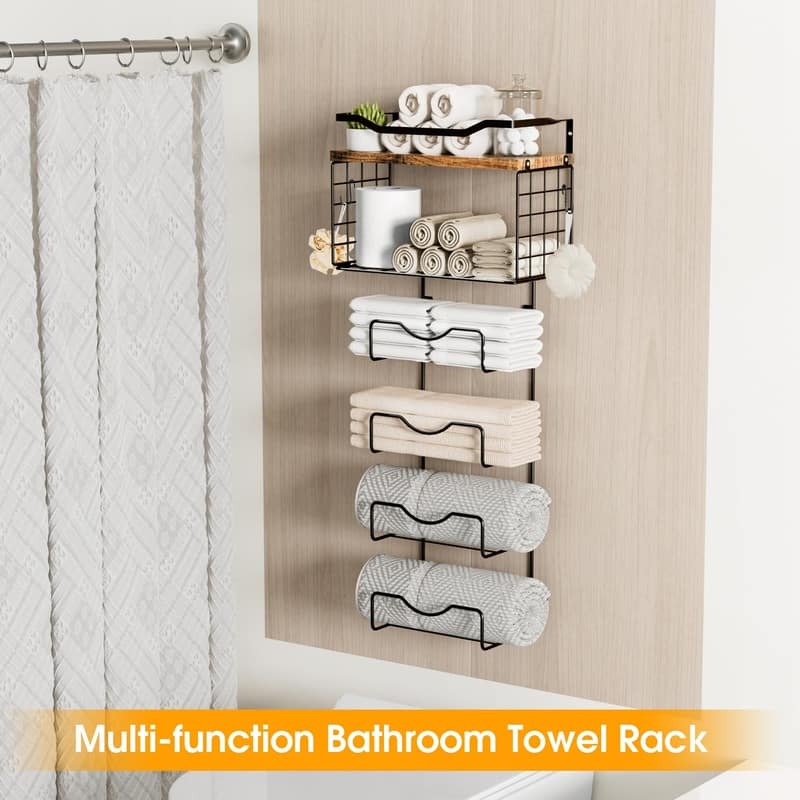 Towel Racks for Bathroom - 5.5"D x 8"W x 22"H