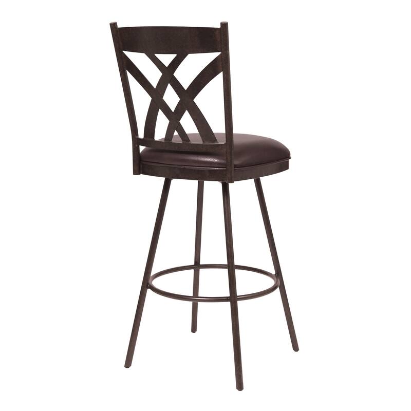 Dover 26" Counter Stool, Auburn Bay Finish with Brown Faux Leather