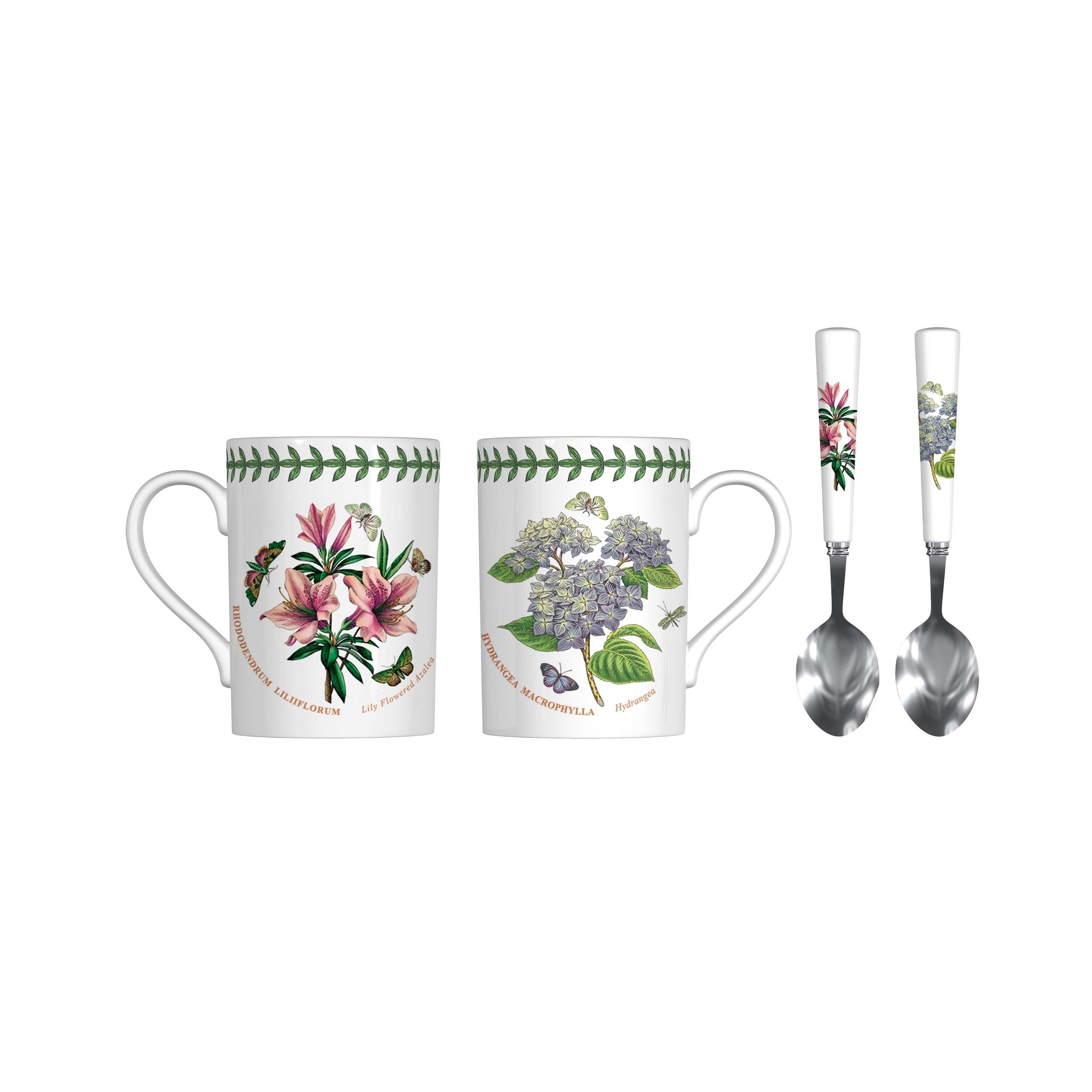 Portmeirion Botanic Garden 4 Piece Mug and Spoon Set