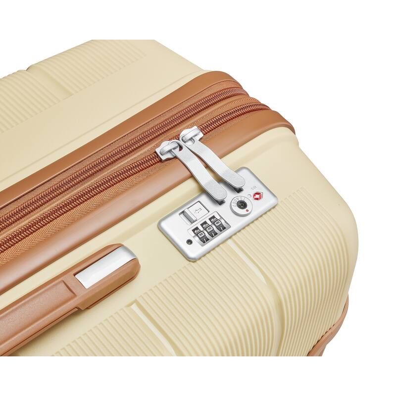Luggage 4 Piece Sets, Expandable Carry On Luggage Set Hardshell PP, Suitcase Set with Wheels and Adjustable 3-level Handle