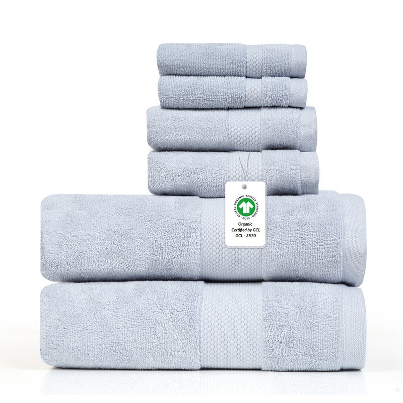 Organic 630 GSM Ultra Absorbent Cotton Towel Set of 6 by Farm to Home