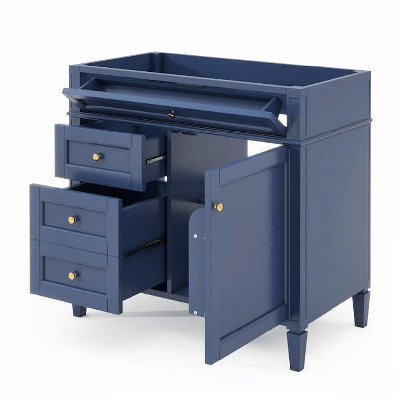 36'' Bathroom Vanity with Top Sink, 3 Drawers for Stylish Storage
