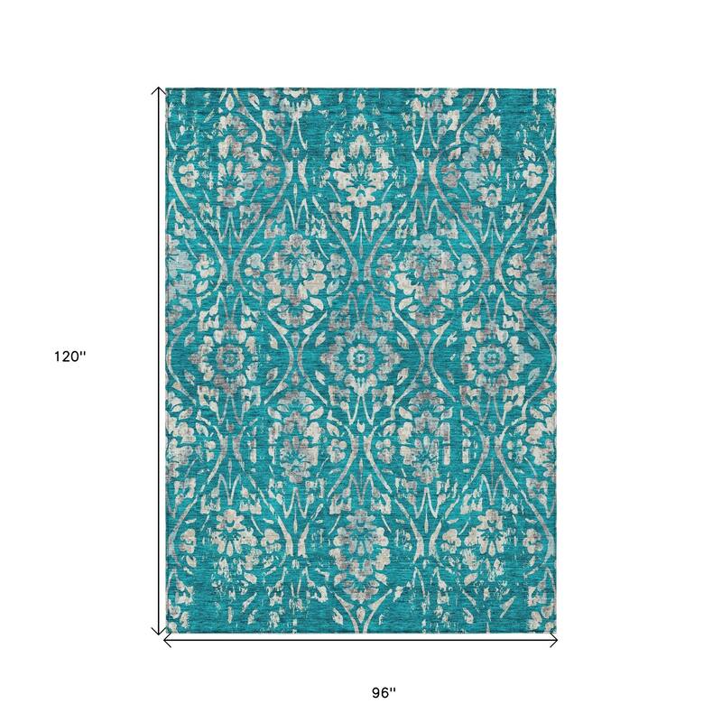HomeRoots Floral Transitional Rectangle Outdoor Rug