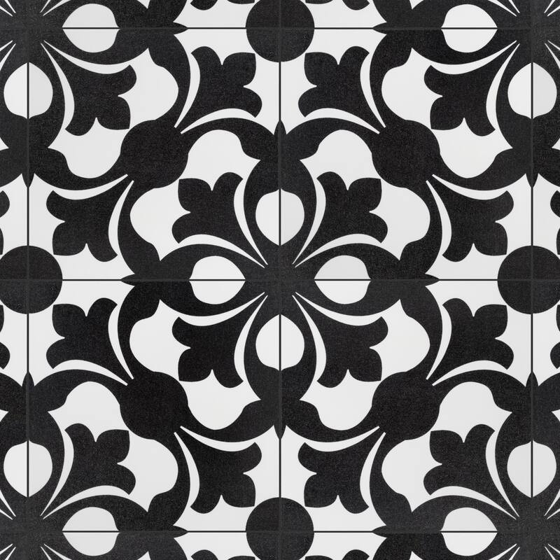 Merola Tile Emotion Nero 7-3/4" x 7-3/4" Ceramic Floor and Wall Tile