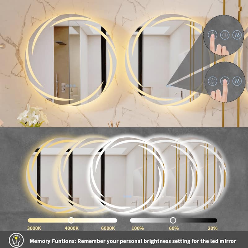Waterproof Anti Fog LED Bathroom Mirror With Touch Button