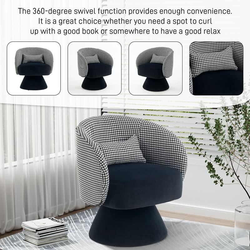 Ouyessir 360 Degree Swivel Cuddle Barrel Sofa Chairs