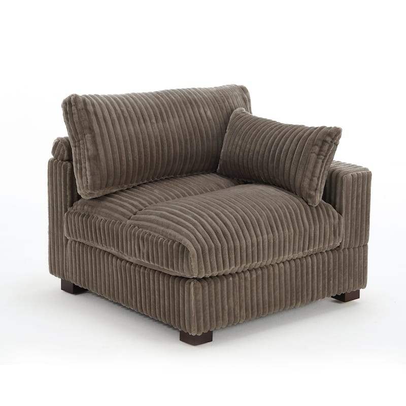 5-Piece Oversized Cotton Flannel Modular Sectional Sofa for Living Room