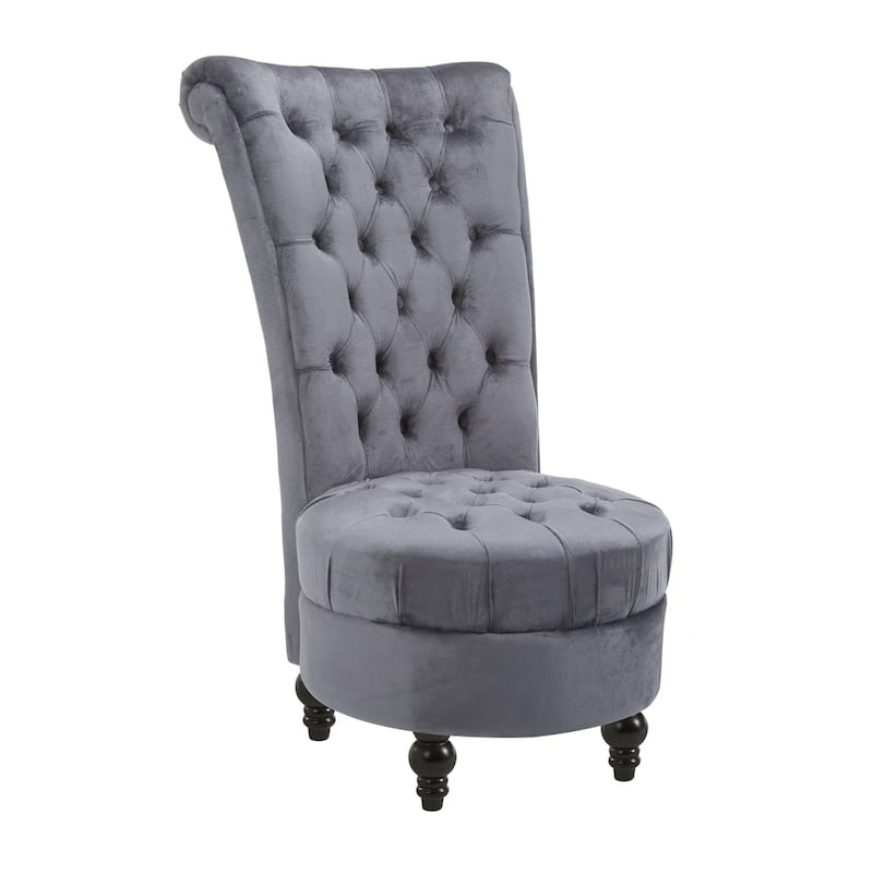 HOMCOM 45-inch Tufted High Back Velveteen Accent Chair