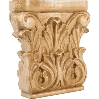Hardware Resources Capital with Acanthus Styling, 6"H x 6"W x 1-1/2"D