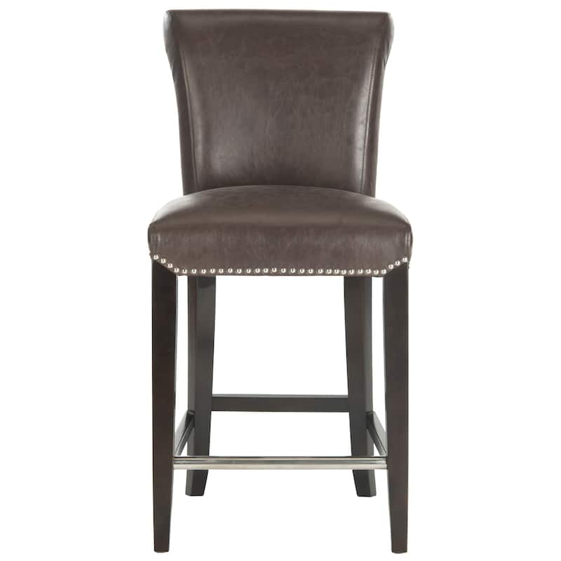 SAFAVIEH Jenelle Black Faux Leather 23-inch Counter Stool - 18.7" W x 23" D x 36.4" H - 19Wx23Dx36H