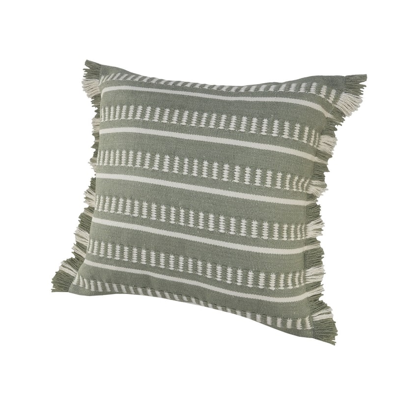 HomeRoots 24" X 24" Green Zippered Coastal Indoor Outdoor Throw Pillow - 24" x 24"