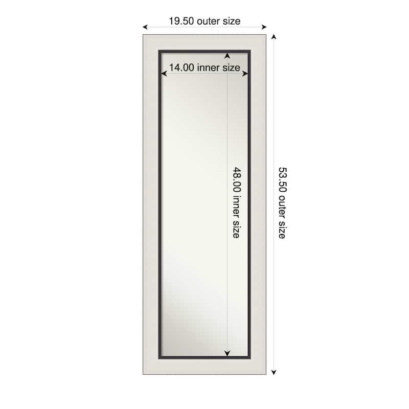 Ellie Non-Beveled Framed Full-Length On the Door Mirror - 20 x 54 in - Ellie Silver Black