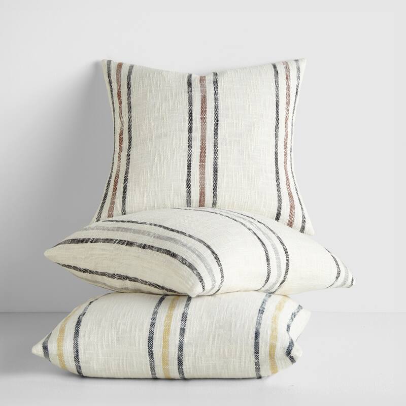 Yarn-Dyed Cotton Decor Throw Pillow in Framed Stripe