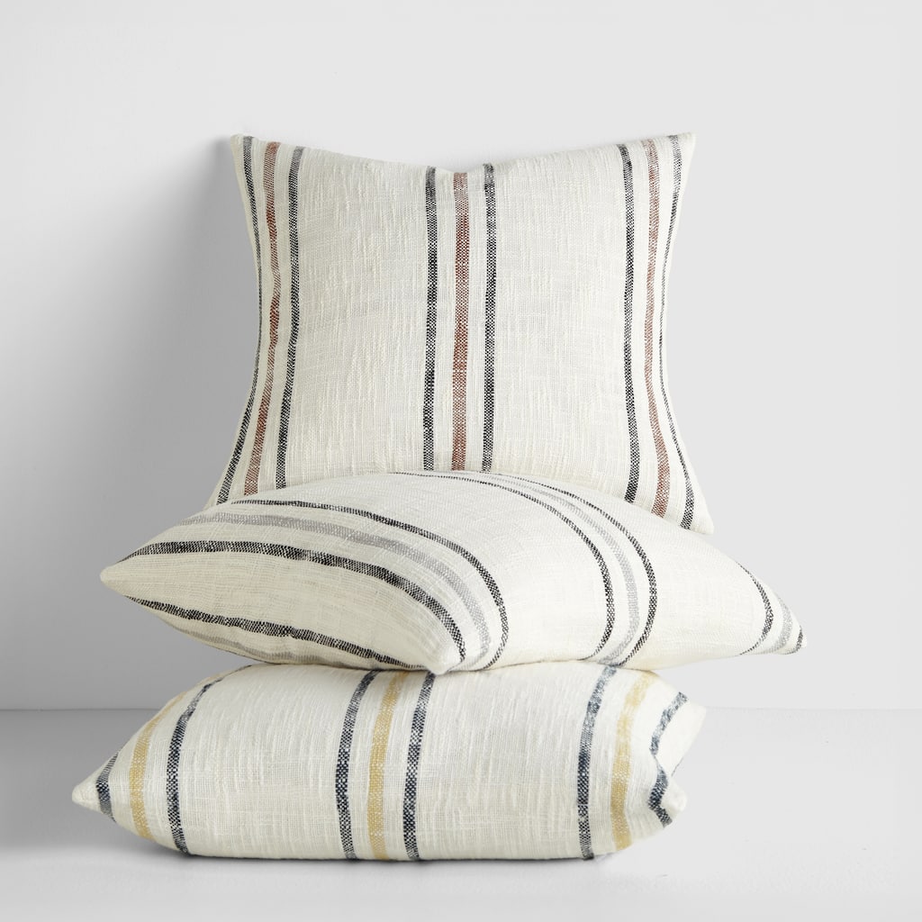 Yarn-Dyed Cotton Decor Throw Pillow in Framed Stripe
