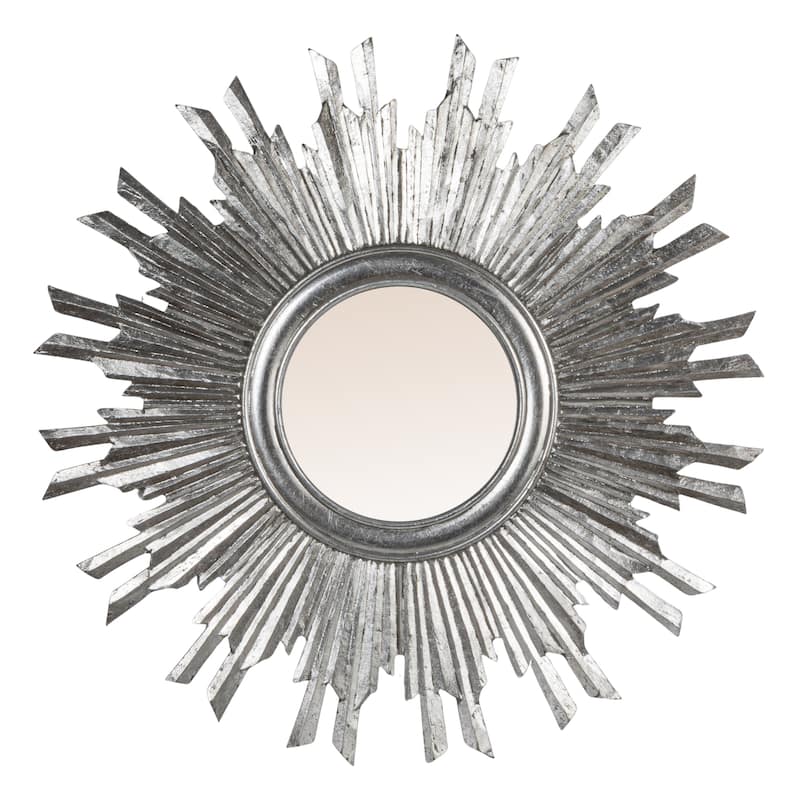 Sunburst Wall Mirror - Silver - Round