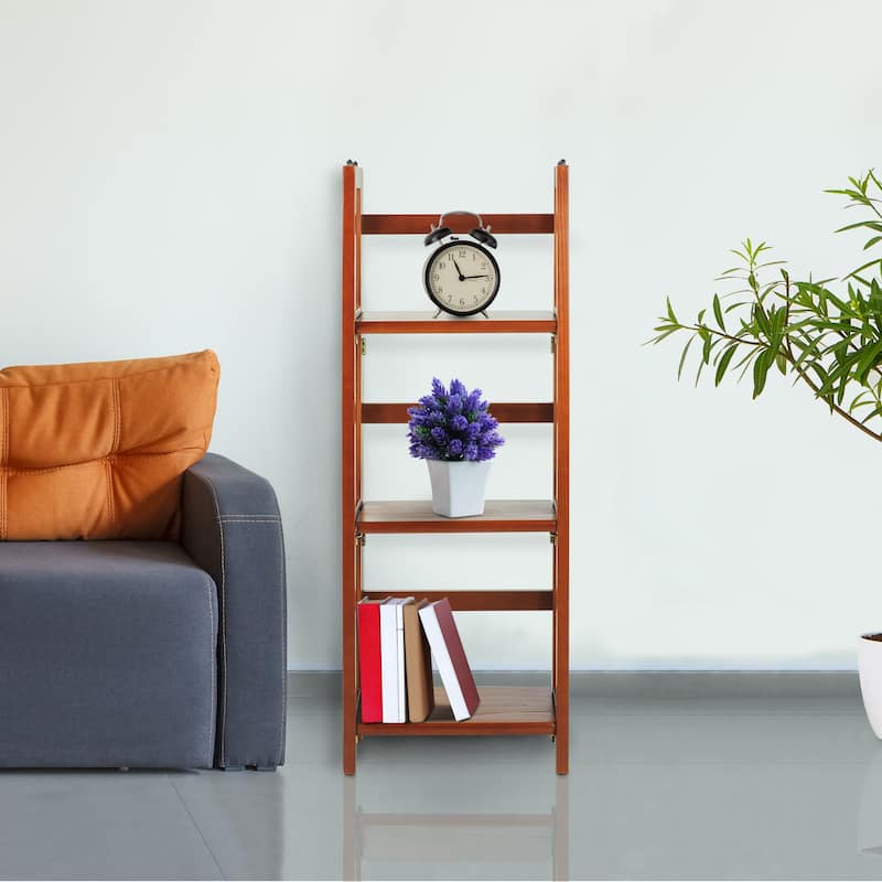 3-Shelf Folding 14-inch Wide Bookcase