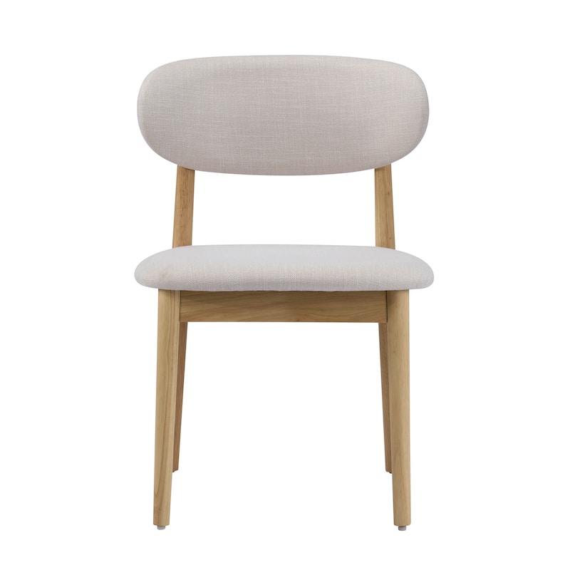 Christopher Knight Home - Draven Upholstered Side Chairs with Walnut wood frame and Curved Back（Set of 2）