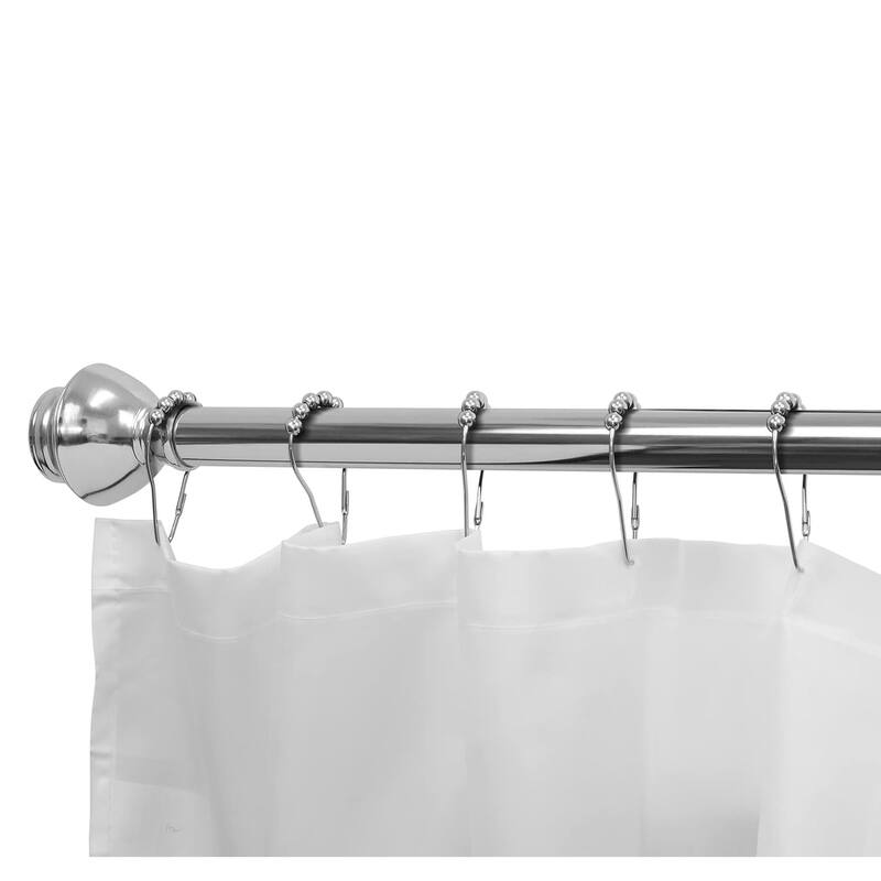 42"-72" Chrome Metal Shower Curtain Tension Rod Rust Resistant Non-Slip - 42" - 72" inches