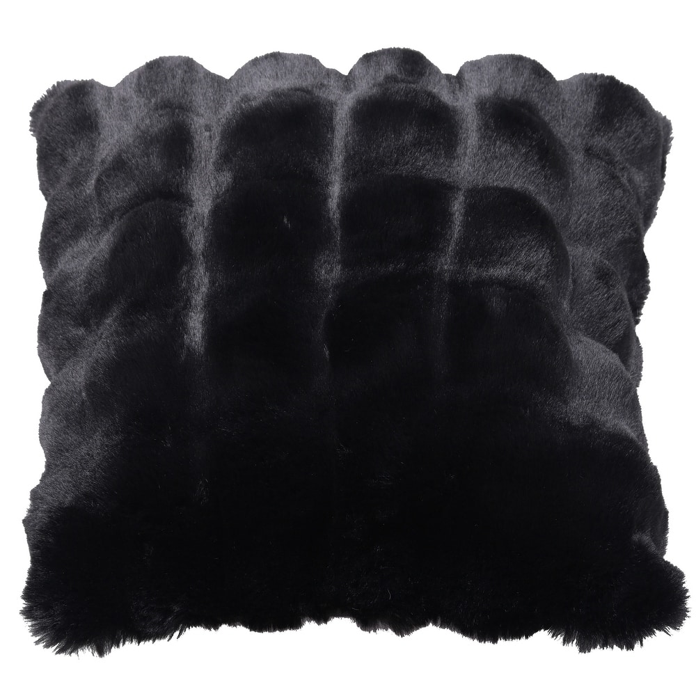 Valencia Fur Textured Solid Color Throw Pillow