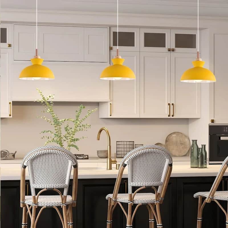 1-Light 11 in. Modern Bowl Dome Pendant Kitchen Island Lighting