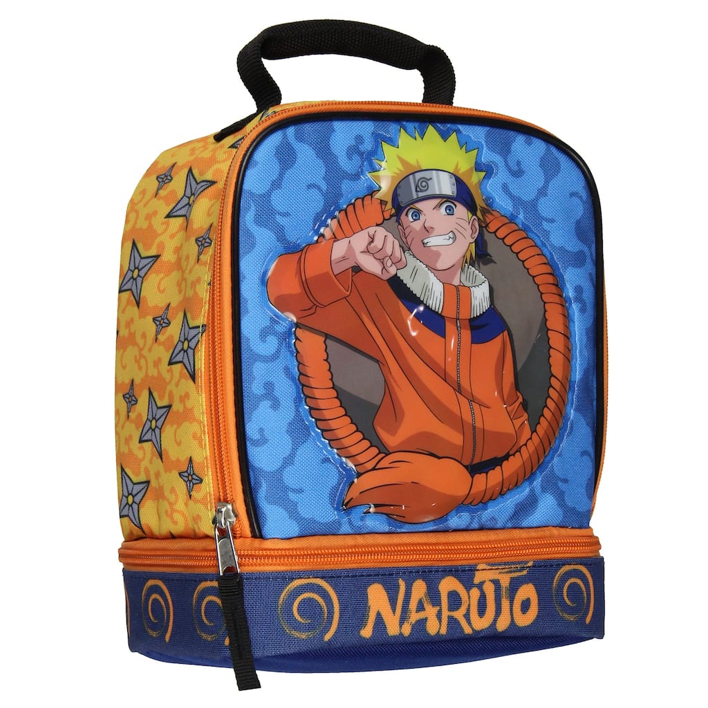 Naruto Lunch Box Anime Manga Insulated Dual Compartment Kids Lunch Bag Tote - One Size