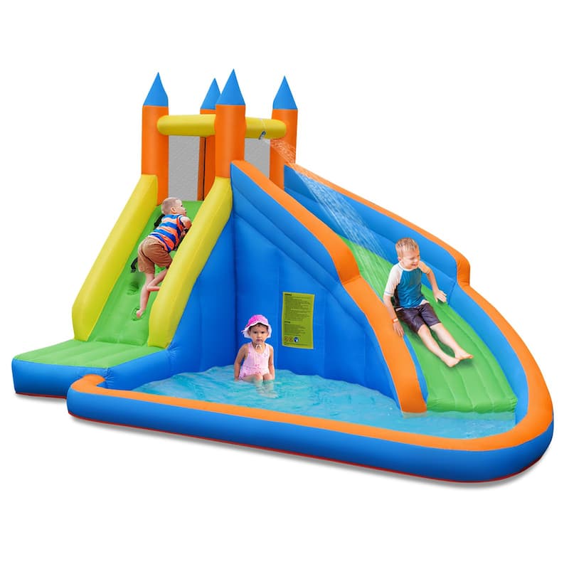 Costway Inflatable Water Slide Mighty Bounce House Castle Splash Pool - as pic shows - without Blower