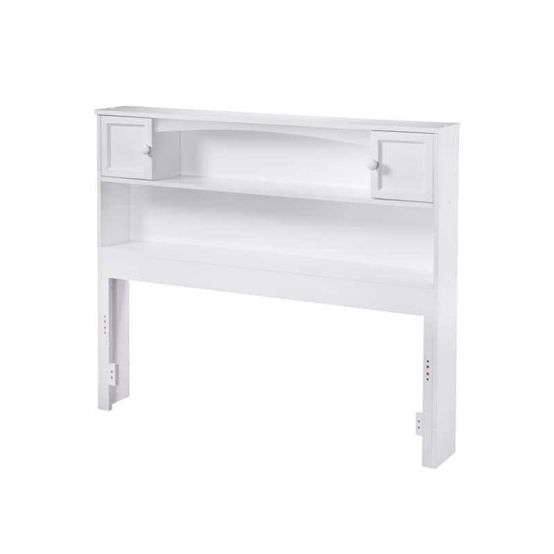 Full Headboard with Storage & USB Charger - Twin/Full Size, Neo-Classical Design, Easy Assembly, Walnut Finish