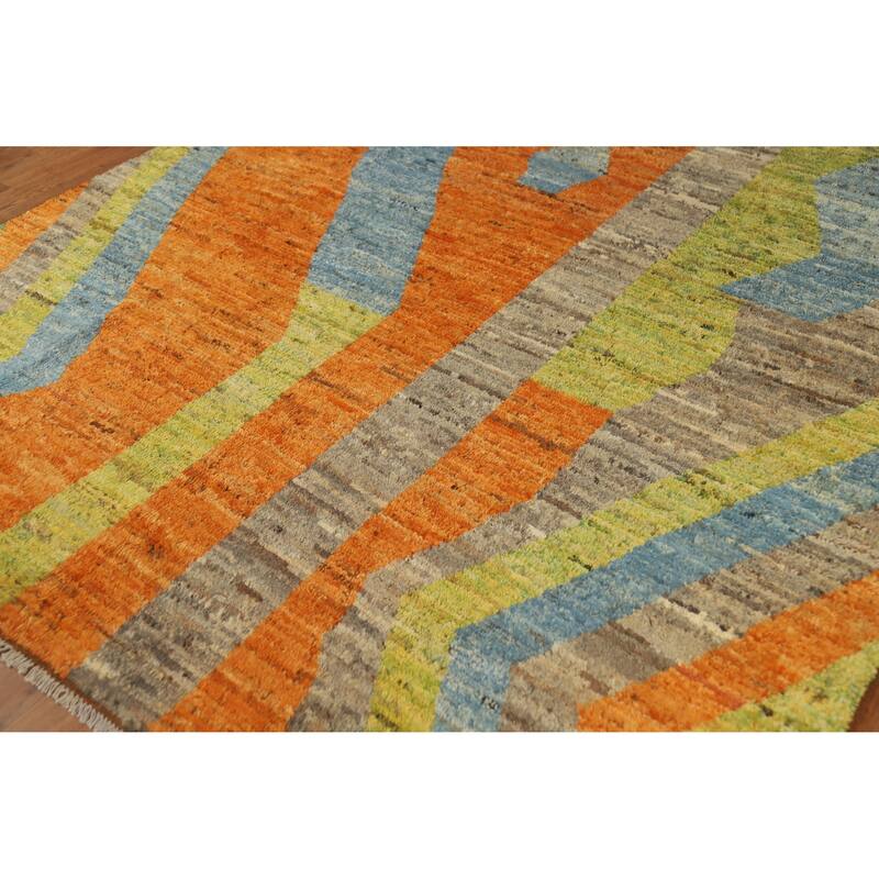 Moroccan Oriental Area Rug Handmade Tribal Geometric Wool Carpet - 6'9" x 9'9"