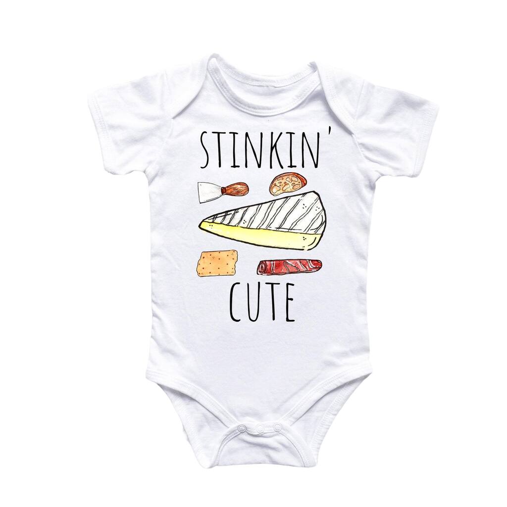 Stinking Cute Cheese - Baby Boy Girl Clothes Infant Bodysuit Funny Cute Newborn