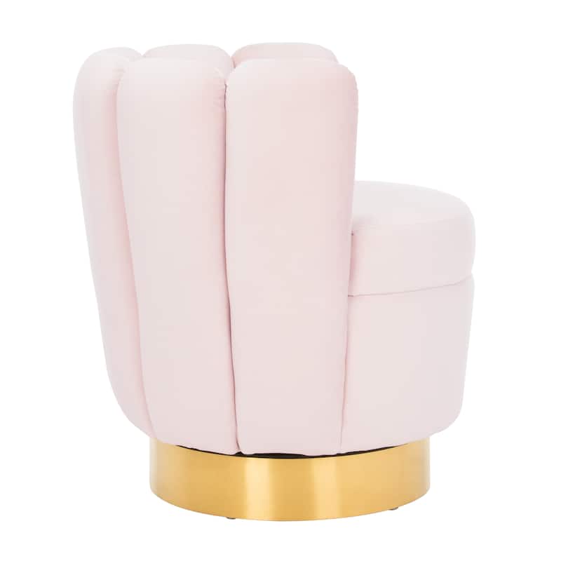 SAFAVIEH Couture Arrow Channel Tufted Chair - 29.9" W x 29.9" L x 32.7" H - 29.9"x29.9"x32.7"