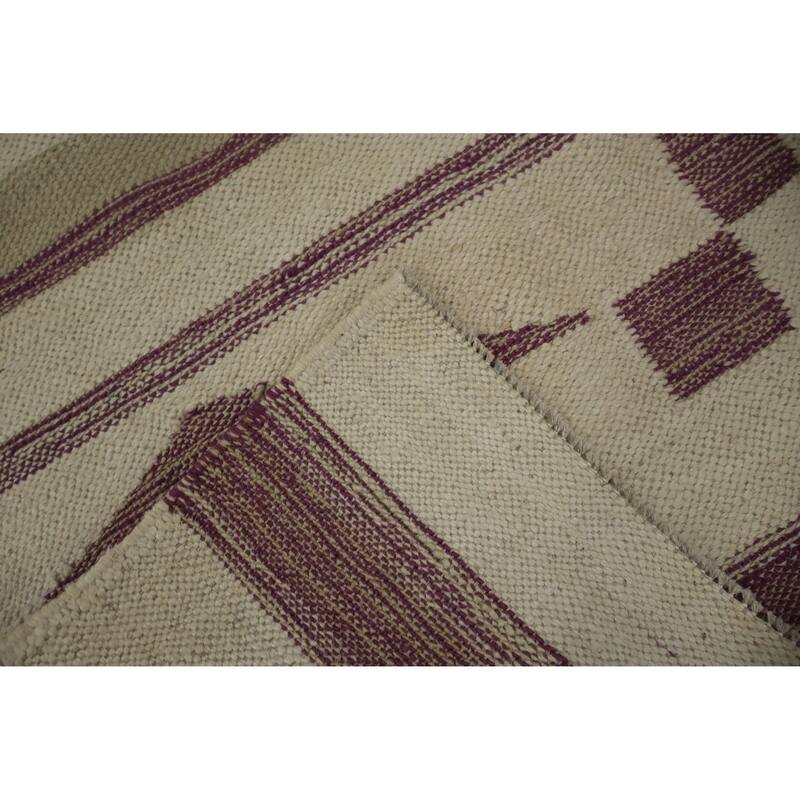 Hand Woven Oriental 100% Wool Carpet Southwestern Tribal Greys & Charcoal Kilim Area Rug - 12' 5'' X 9' 4''